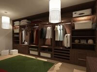 Классическая гардеробная комната из массива с подсветкой Актобе