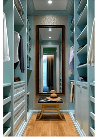 Параллельная гардеробная комната с большим зеркалом Актобе